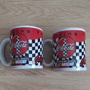 Nascar Coca Cola 10 Oz. Mugs Crafted by Houston Harvest NWOT
